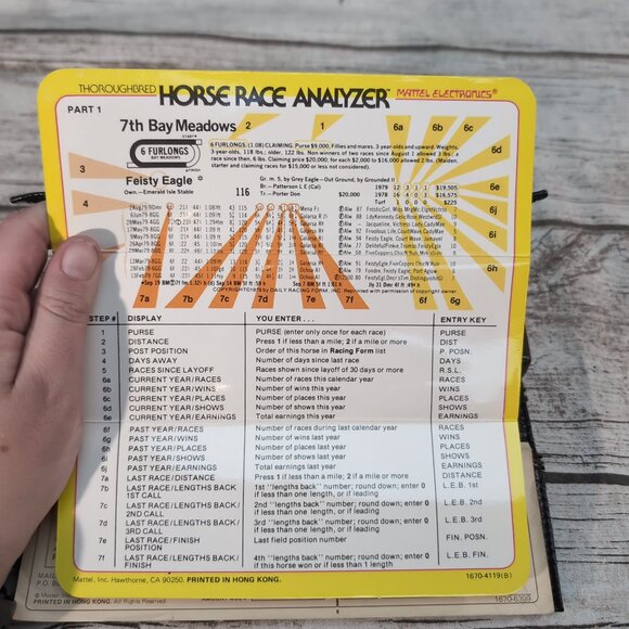 Mattel Electronics Horse Race Analyzer Gold Calculator Game – Vintage 1978 - Picture 6 of 8